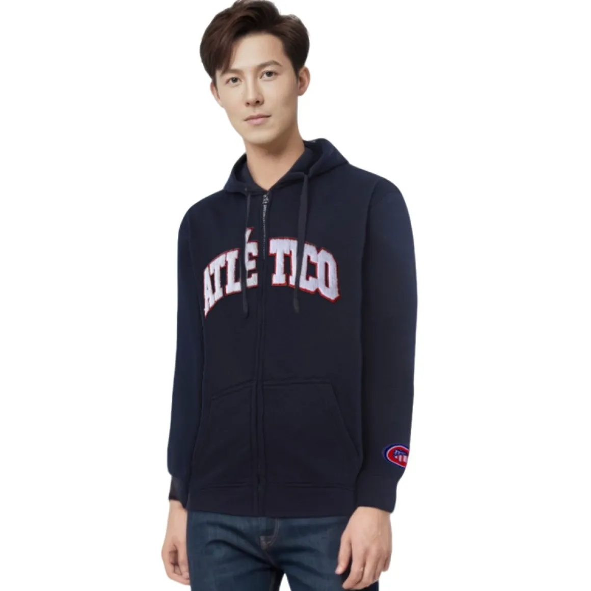 Shop NAVY ZIPPER JACKET Hoodies